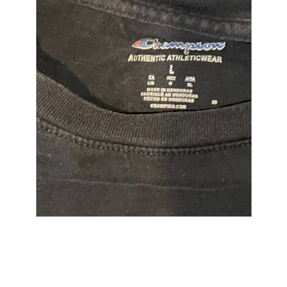 Champion Black T-Shirt Mens L - Picture 3 of 3